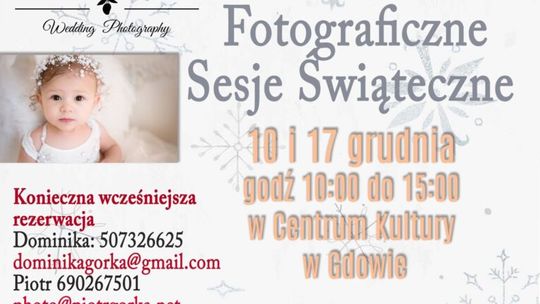 Gdów. Zapraszamy na Świąteczne Sesje Fotograficzne!