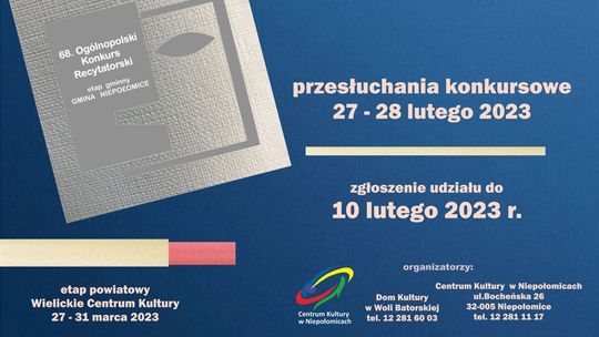 Niepołomice. 68. Ogólnopolski Konkurs Recytatorski – eliminacje