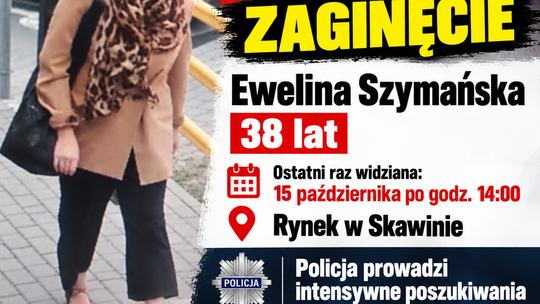 PILNE! Zaginęła 38-letnia Ewelina Szymańska! Ostatni raz widziano ją na Rynku w Skawinie. Policja apeluje o pomoc!