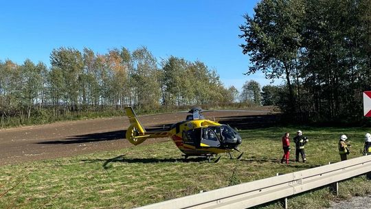 Poszkodowana śmigłowcem przetransportowana do szpitala po zderzeniu dwóch rowerów