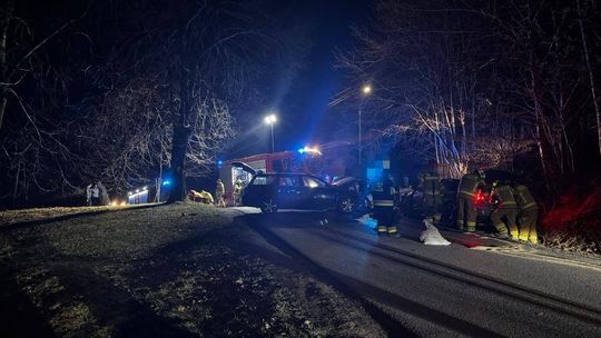 Poważny wypadek w Sułkowicach pod Andrychowem. Trzy osoby ranne, droga była zablokowana