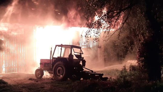 Wieliczka. Pożar stodoły w miejscowości Łazany