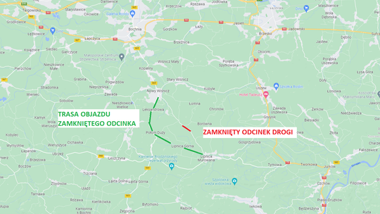 Uwaga! Zamknięta droga powiatowa w Lipnicy Górnej