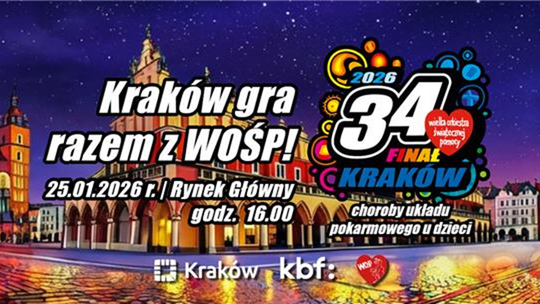W rytmie dobroczynności – zapraszamy na koncert 34. finału WOŚP w Krakowie