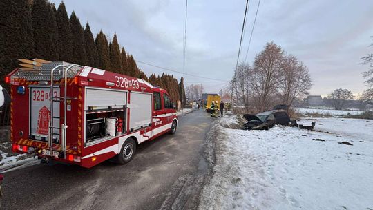 Wypadek w powiecie krakowskim. Jedna osoba została poszkodowana