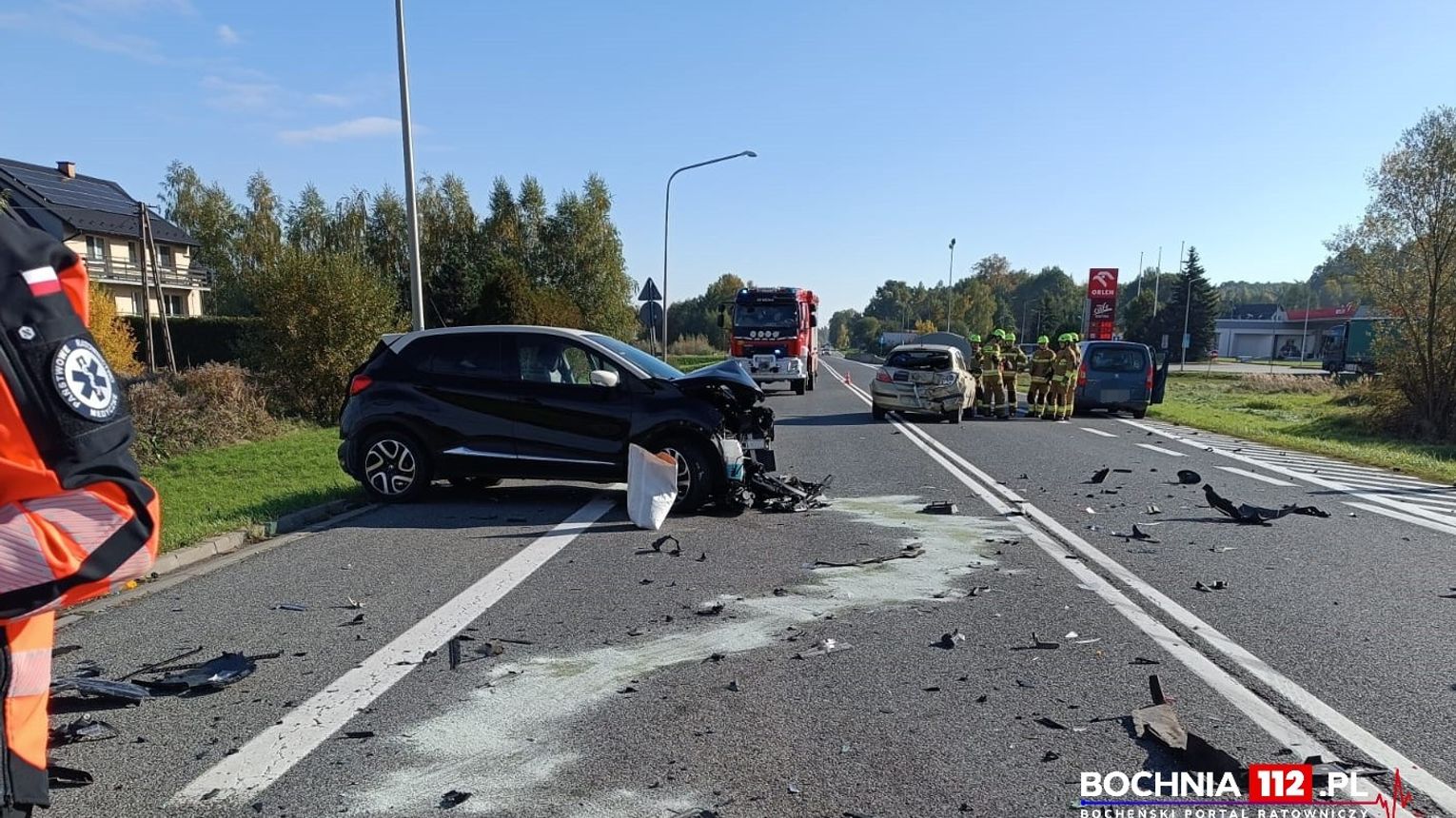 Dziecko i dwie osoby dorosłe poszkodowane w wypadku na krajowej 94