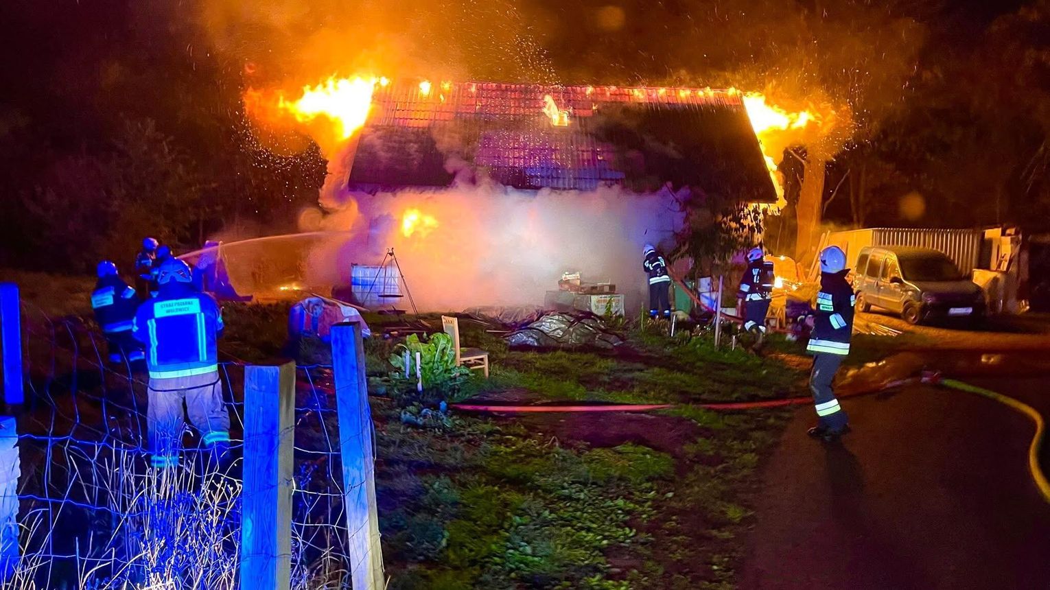 Pożar domu pod Krakowem. Strażacy odnaleźli zwęglone zwłoki mężczyzny
