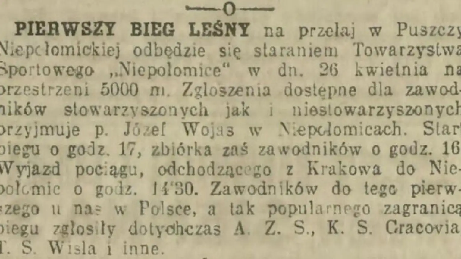 Sto lat biegania w Niepołomicach