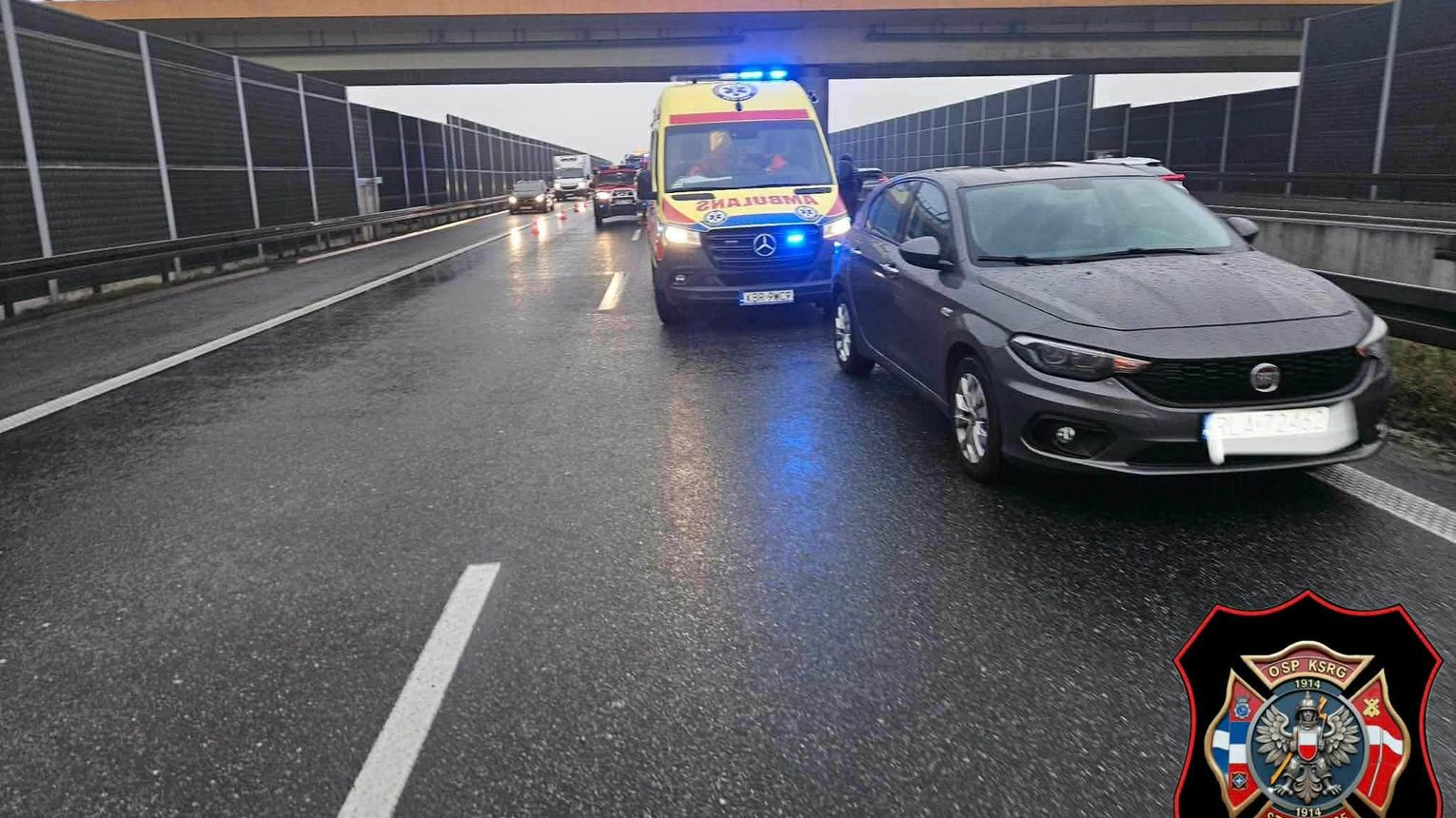 Wypadek na A4 pod Bochnią. Poderwano śmigłowiec LPR