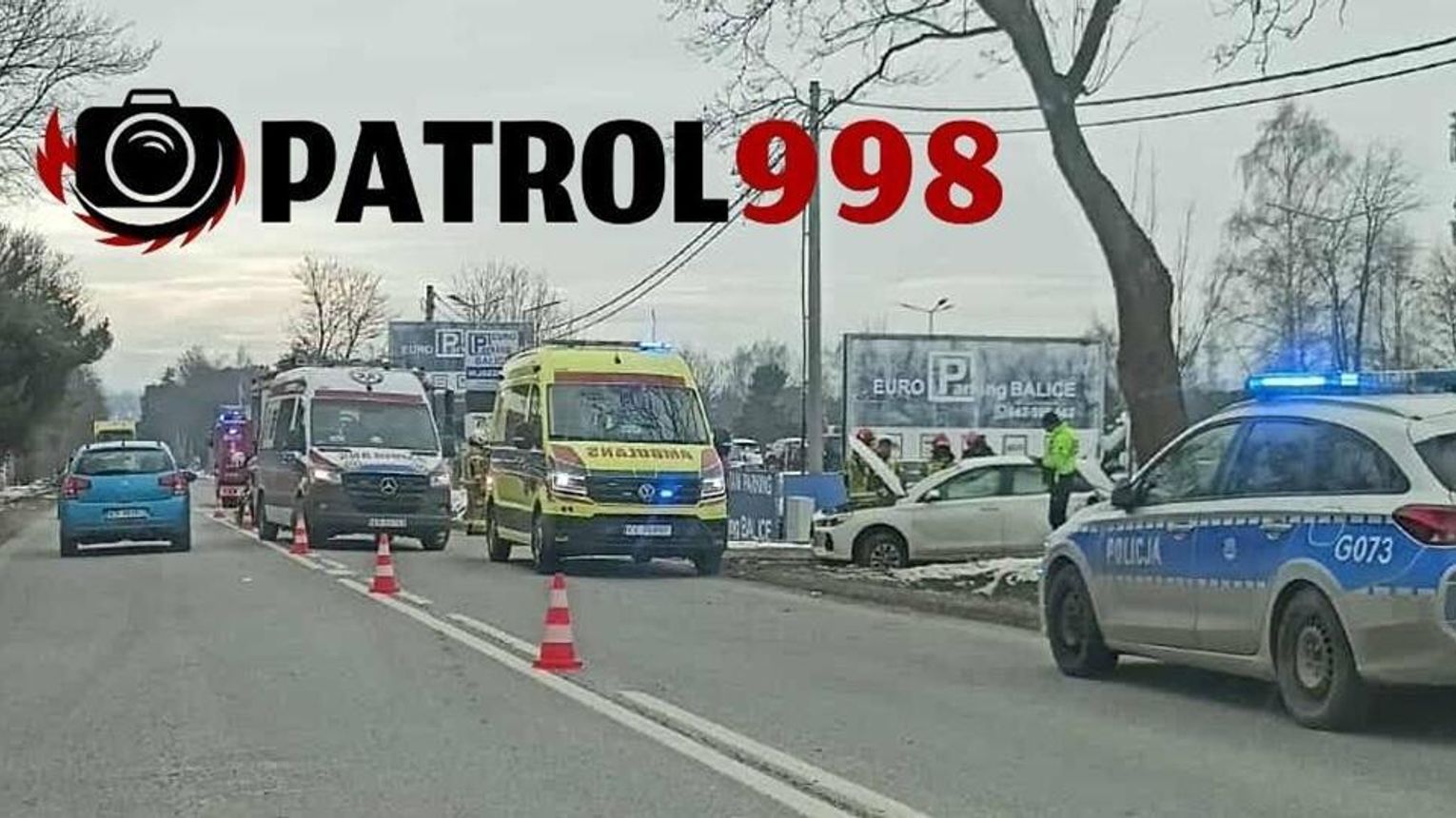 Wypadek w Cholerzynie pod Krakowem. Są osoby poszkodowane, lądował śmigłowiec LPR