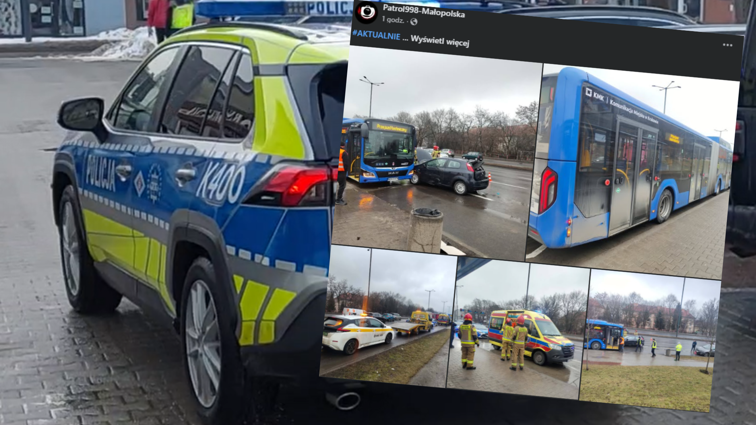 Wypadek w Krakowie. Kierowca samochodu pod wpływem alkoholu