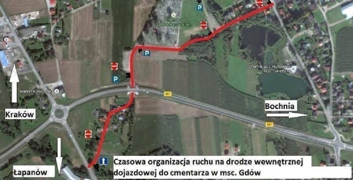 Gdów. Czasowa zmiana organizacji ruchu w okresie Wszystkich Świętych