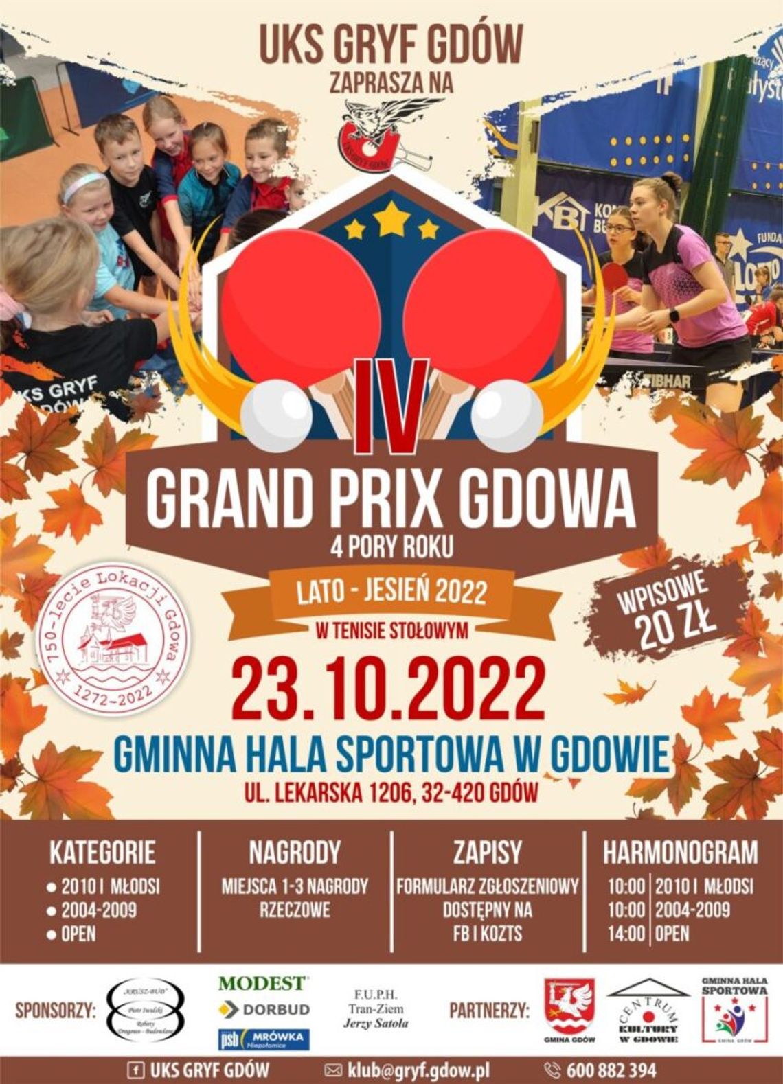 Gdów. Grand Prix w tenisie stołowym