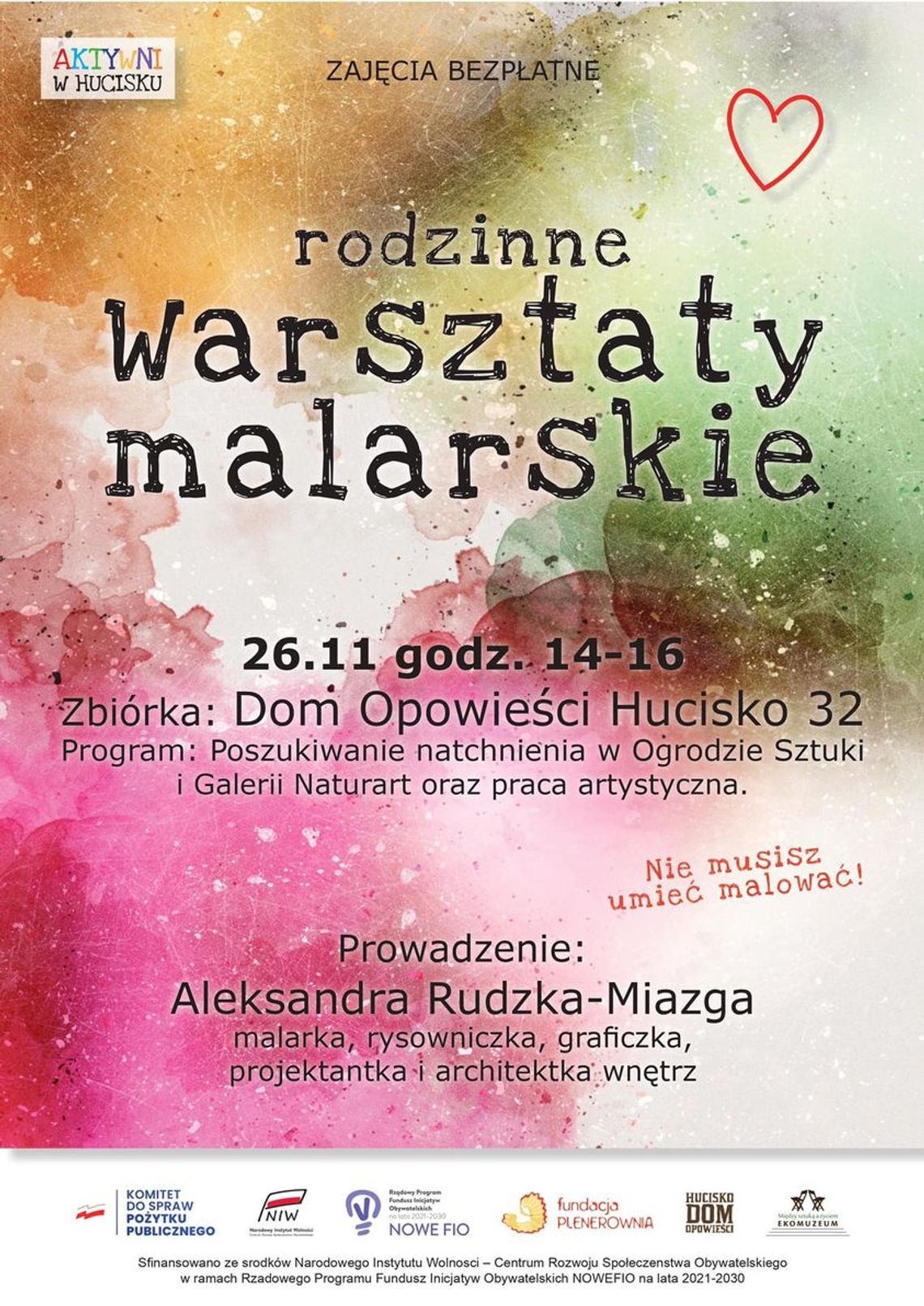 Gdów. Rodzinne Warsztaty Malarskie już w najbliższą sobotę w Hucisku!