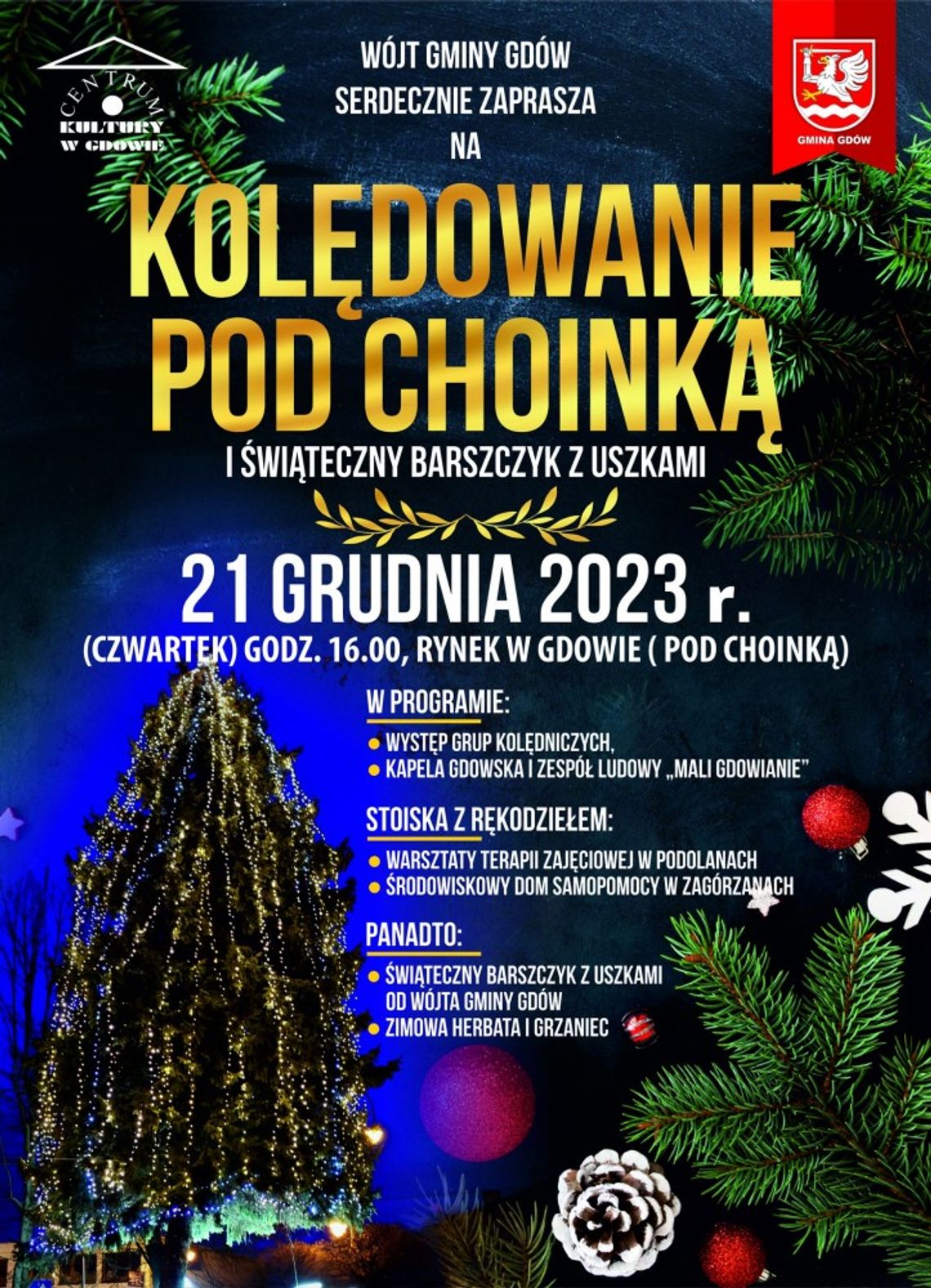 Hej kolęda, kolęda...zapraszamy na gdowski Rynek pod choinkę