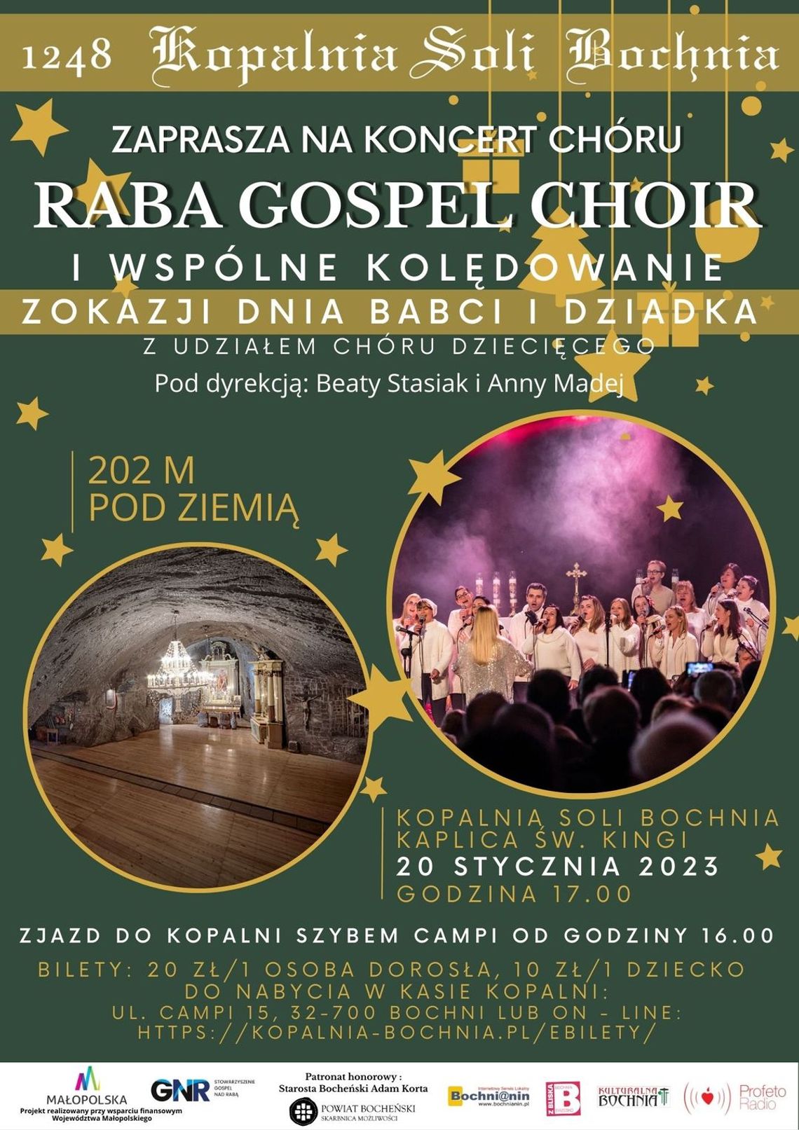 Koncert Raba Gospel Choir w Kopalni Soli w Bochni