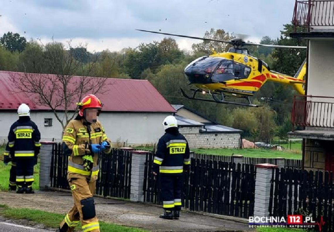 Mężczyzna spadł z wysokości, wykonywał prace na budynku. Lądował śmigłowiec LPR