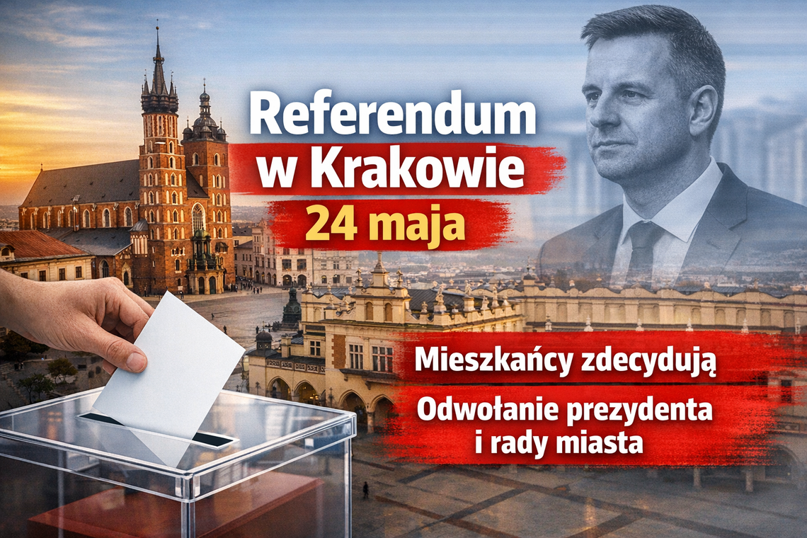 Oficjalnie: referendum w Krakowie 24 maja. Mieszkańcy zdecydują o losie władz miasta Oficjalnie: referendum w Krakowie 24 maja. Mieszkańcy zdecydują o losie władz miasta