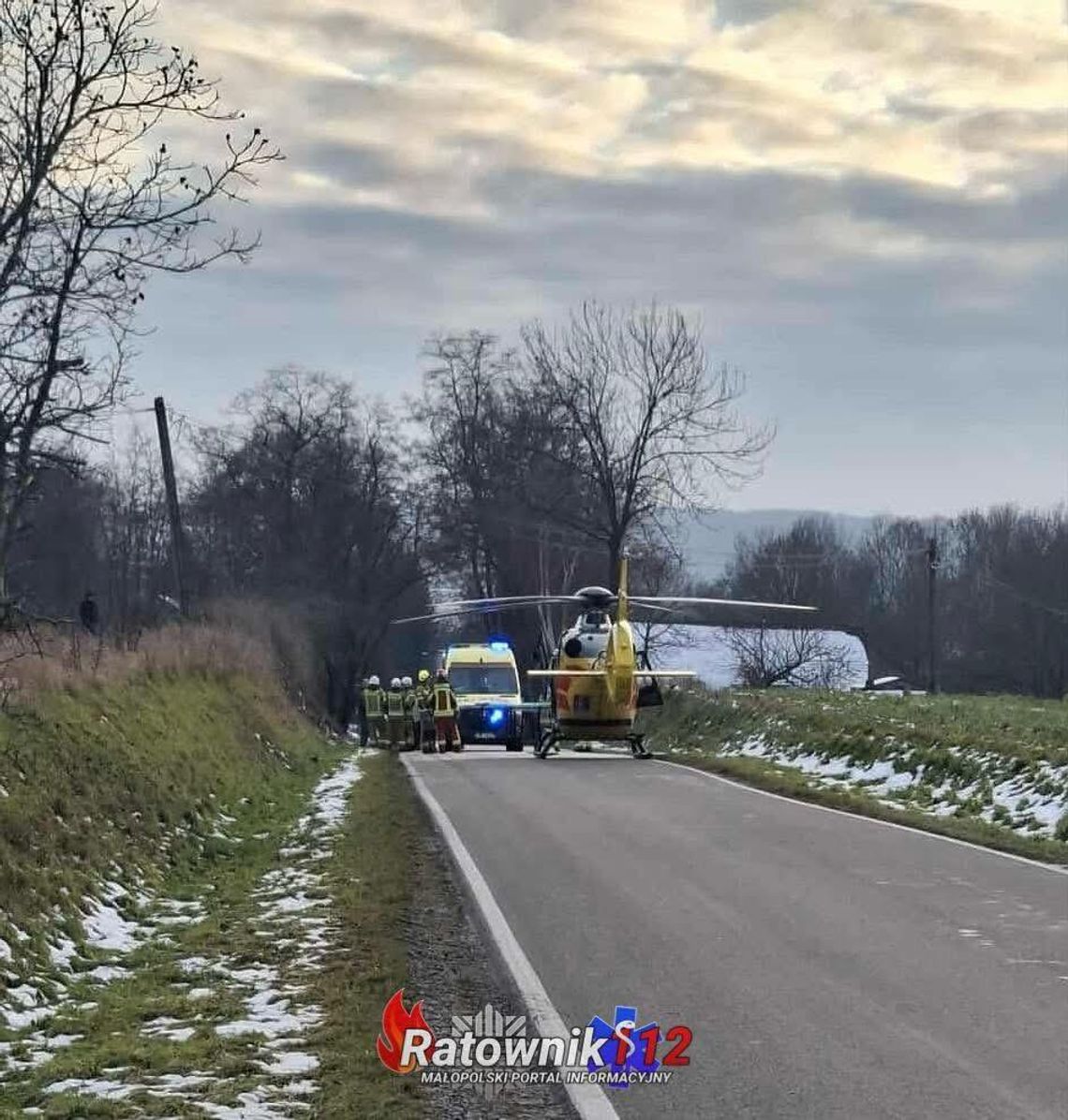 Potrącone dziecko przez samochód trafiło do szpitala. Lądował śmigłowiec LPR
