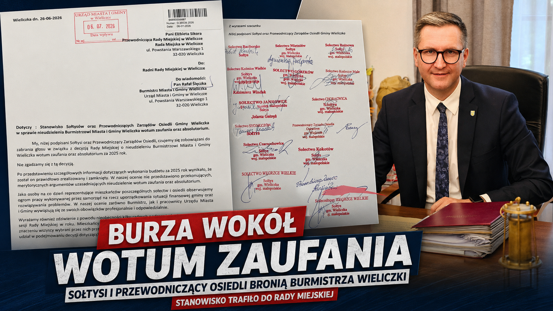 Sołtysi i przewodniczący osiedli bronią burmistrza Wieliczki. „Czerwona kartka” dla politycznej wojny w radzie! Sołtysi i przewodniczący osiedli bronią burmistrza Wieliczki. „Czerwona kartka” dla politycznej wojny w radzie!