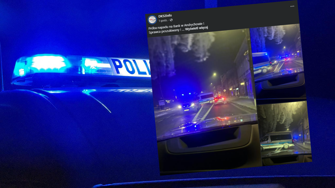 Sprawcę napadu na bank w Andrychowie szuka policja. Trwa obława