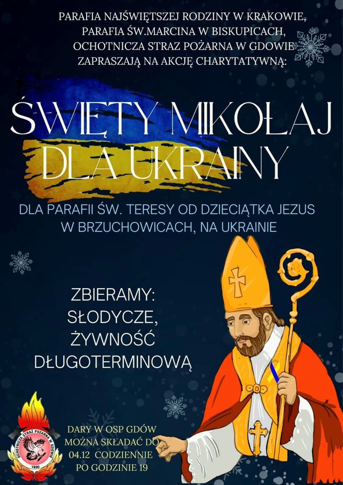 „Święty Mikołaj dla Ukrainy” – OSP Gdów zaprasza do włączenia się w zbiórkę