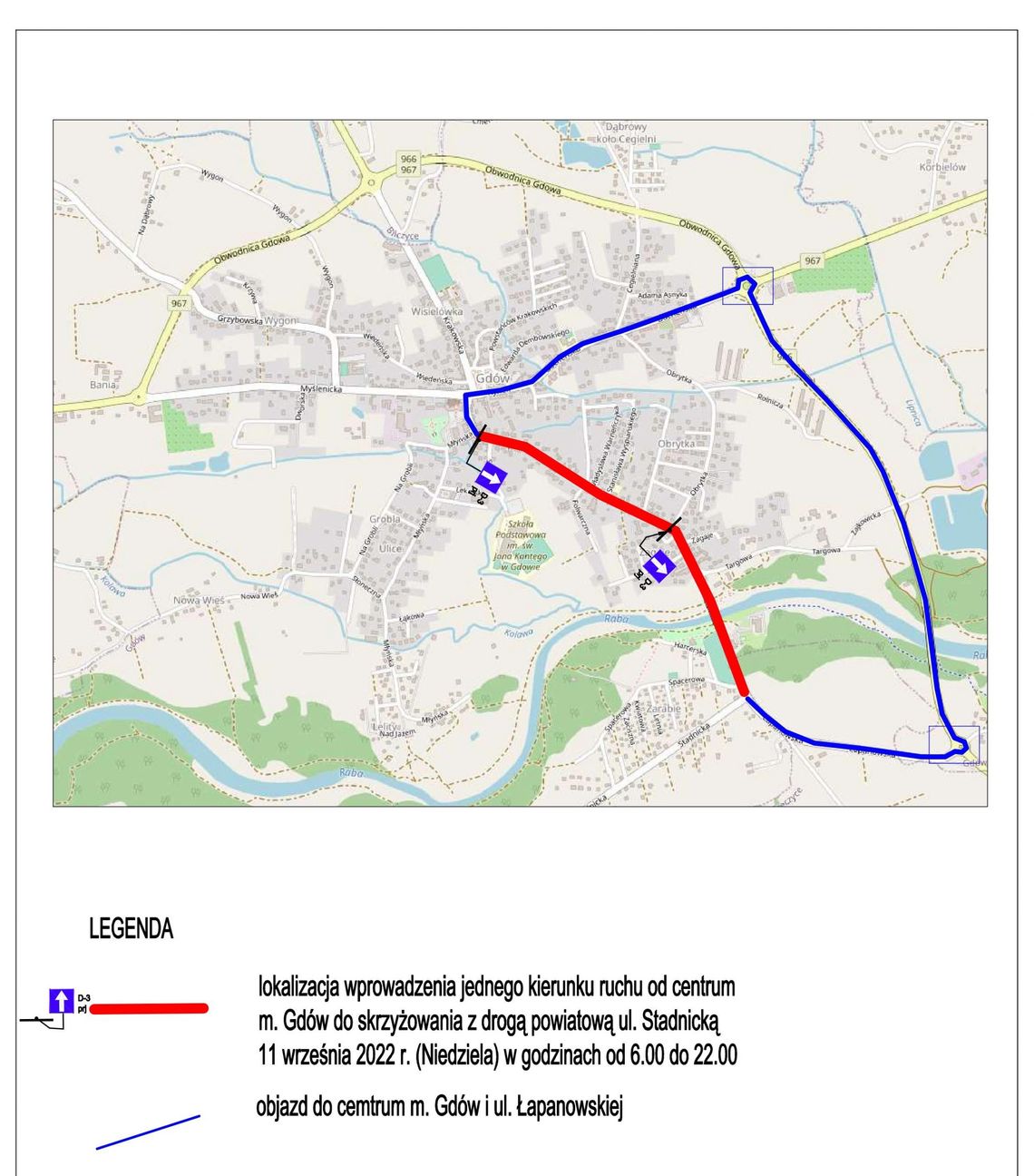 Uwaga! Zmiana organizacji ruchu w dniu 11.09.2022 r. w Gdowie