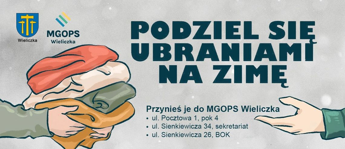 Wieliczka. Podziel się zimowymi ubraniami z potrzebującymi