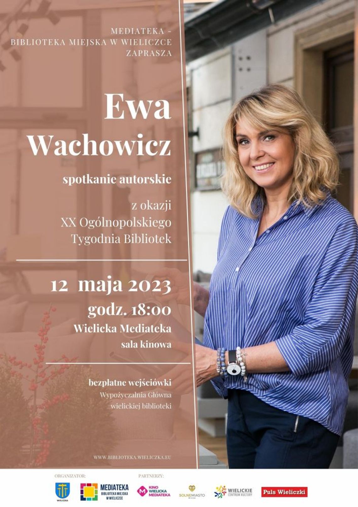 Wieliczka. Spotkanie z Ewą Wachowicz w ramach XX Ogólnopolskiego Tygodnia Bibliotek