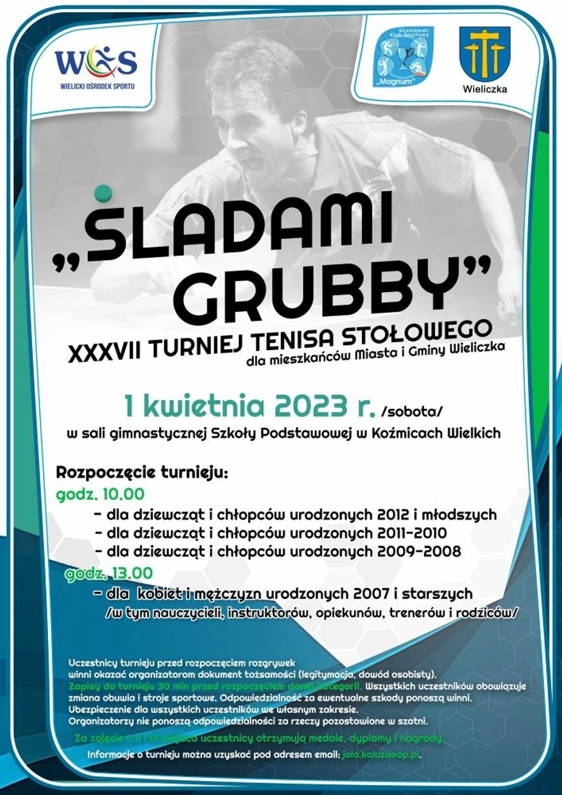 Wieliczka. XXXVII Turniej Tenisa Stołowego „Śladami Grubby”