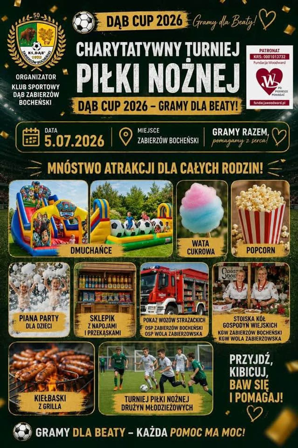 Zagrają dla Beaty. Charytatywny Dąb Cup 2026 w Zabierzowie Bocheńskim Zagrają dla Beaty. Charytatywny Dąb Cup 2026 w Zabierzowie Bocheńskim