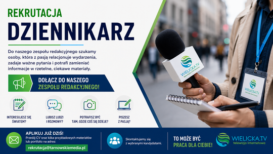 Praca: Dziennikarz Wielicka.tv