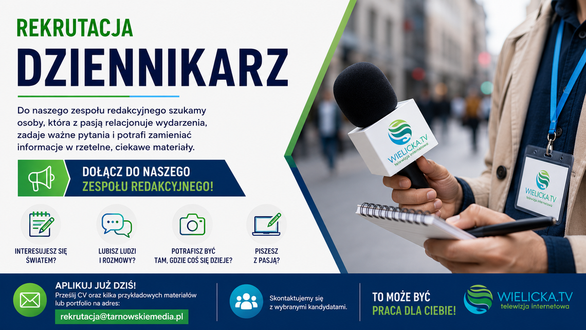Praca: Dziennikarz Wielicka.tv Praca: Dziennikarz Wielicka.tv