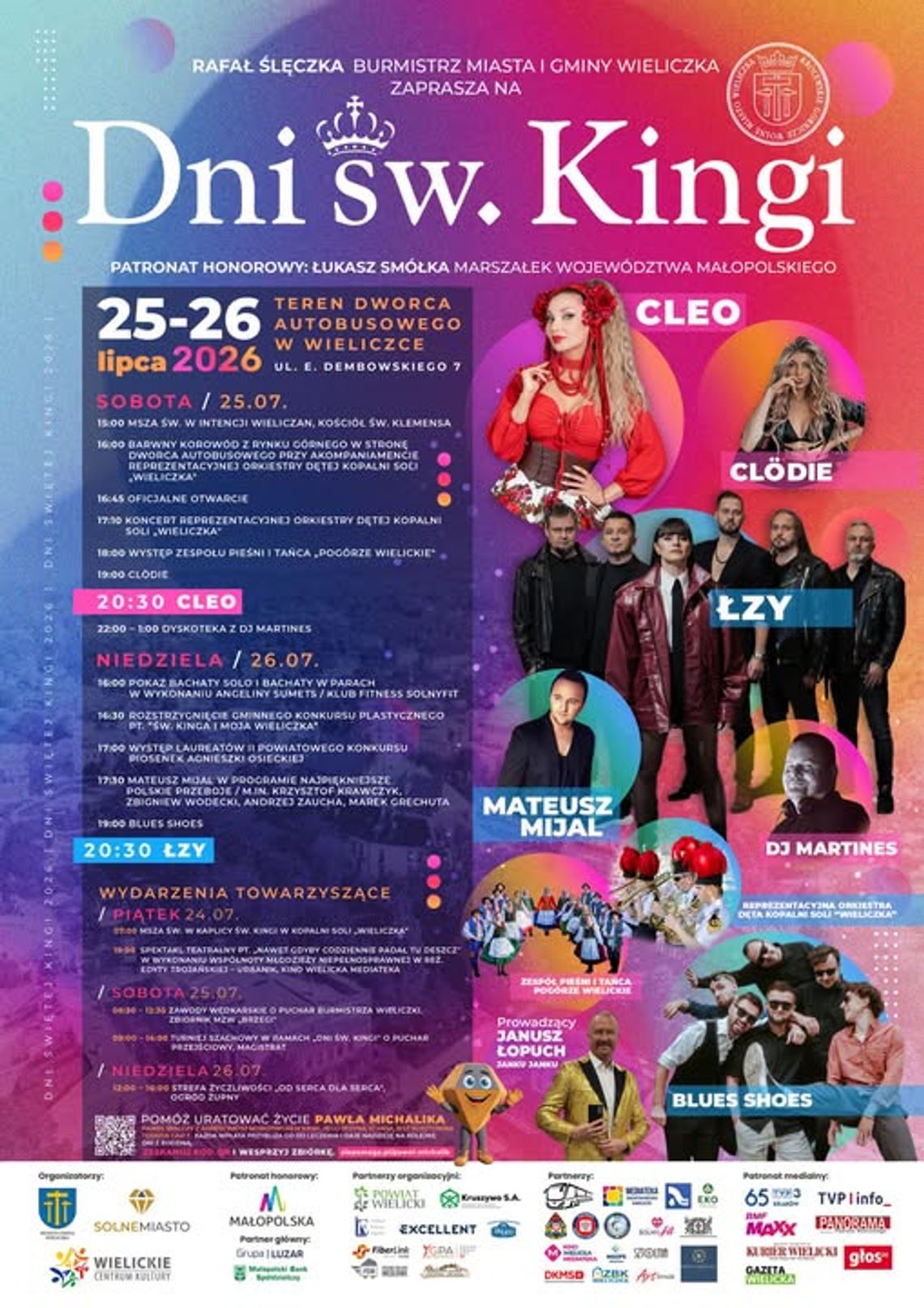 Cleo, Łzy i Mateusz Mijal wystąpią w Wieliczce. Znamy program Dni św. Kingi 2026