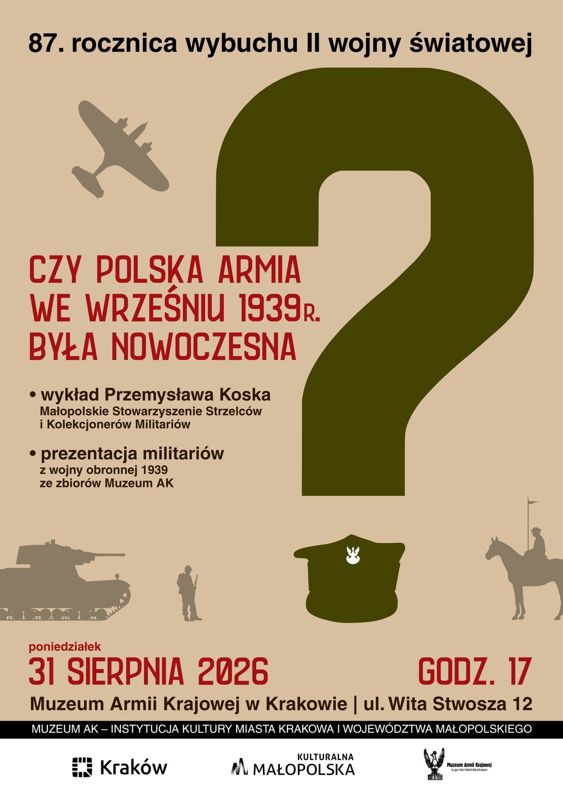 „Czy polska armia we wrześniu 1939 r. była nowoczesna?” – prelekcja w Muzeum AK