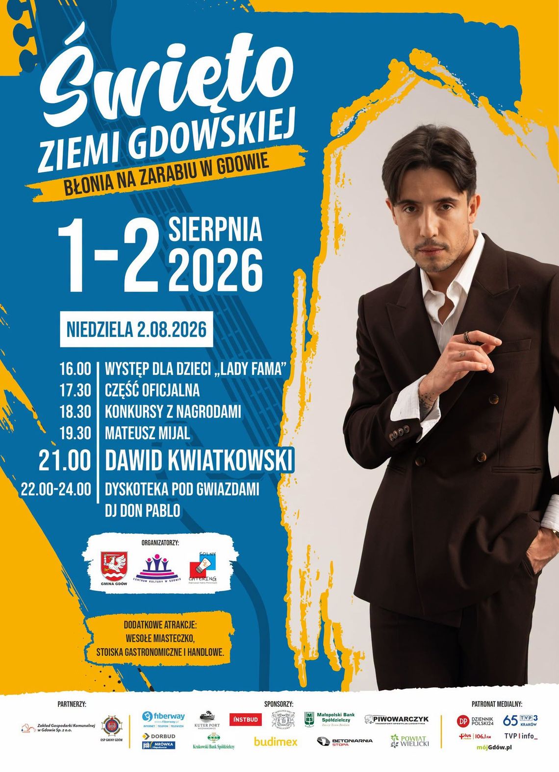 Święto Ziemi Gdowskiej 2026. Dwa dni koncertów, rodzinnych atrakcji i gwiazd na Zarabiu w Gdowie Święto Ziemi Gdowskiej 2026. Dwa dni koncertów, rodzinnych atrakcji i gwiazd na Zarabiu w Gdowie